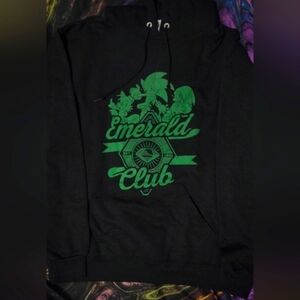 M - SEGA Shop Sonic the Hedgehog Patchwork Emerald Club Hoodie